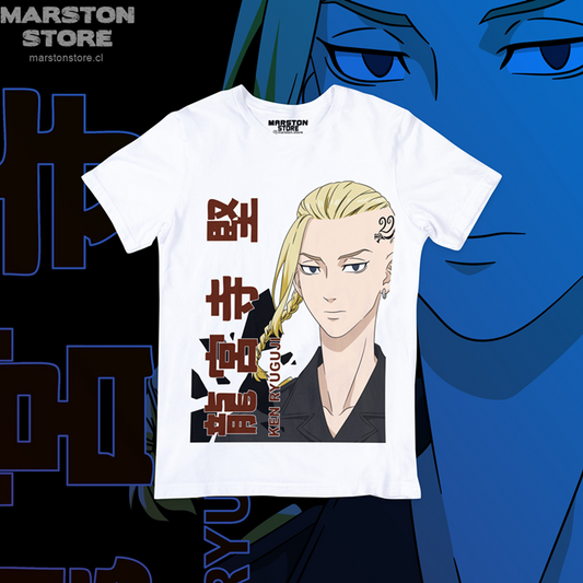 Polera blanca de Tokyo Revengers con Ken Ryuguji (Draken)
