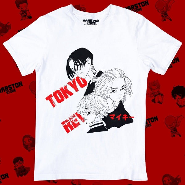 Polera blanca de Tokyo Revengers con Manjiro Sano (Mikey)