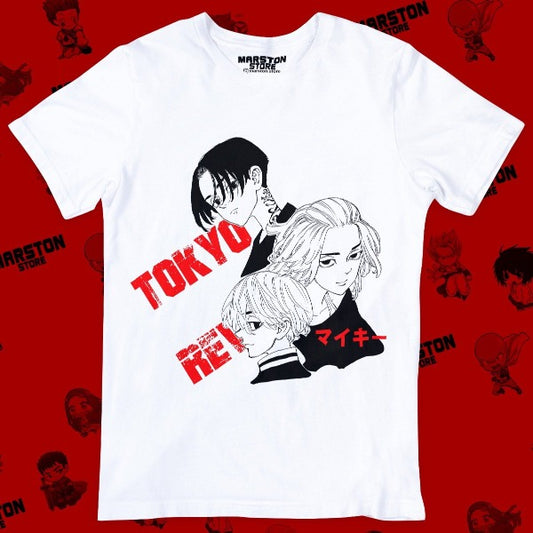 Polera blanca de Tokyo Revengers con Manjiro Sano (Mikey)