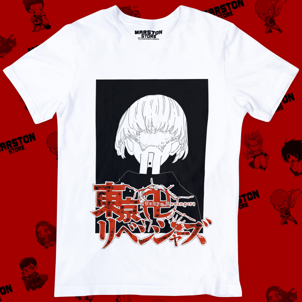 Polera blanca de Tokyo Revengers con Manjiro Sano (Mikey)