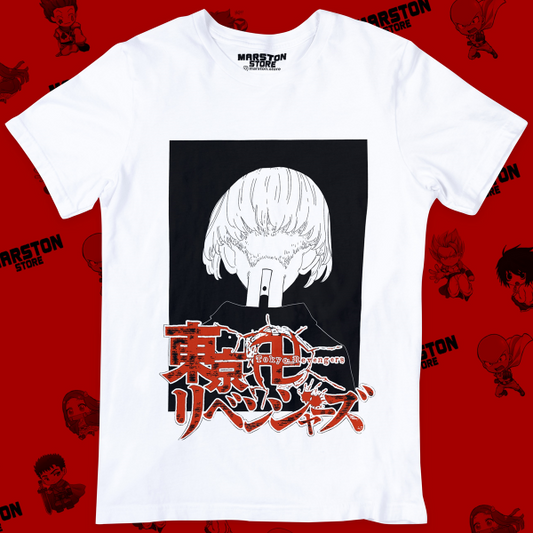 Polera blanca de Tokyo Revengers con Manjiro Sano (Mikey)
