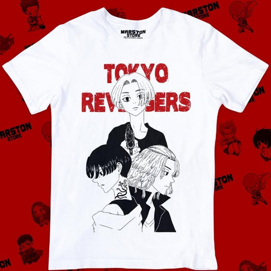 Polera blanca de Tokyo Revengers con Manjiro Sano (Mikey)