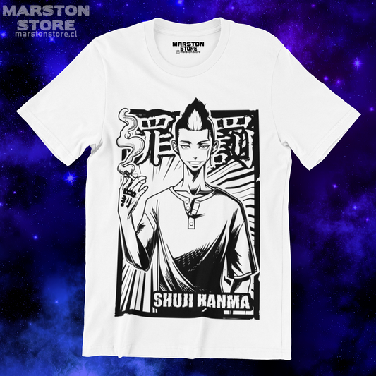 Polera blanca de Tokyo Revengers con Shuji Hanma