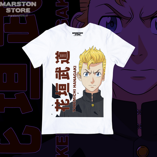 Polera blanca de Tokyo Revengers con Takemichi Hanagaki