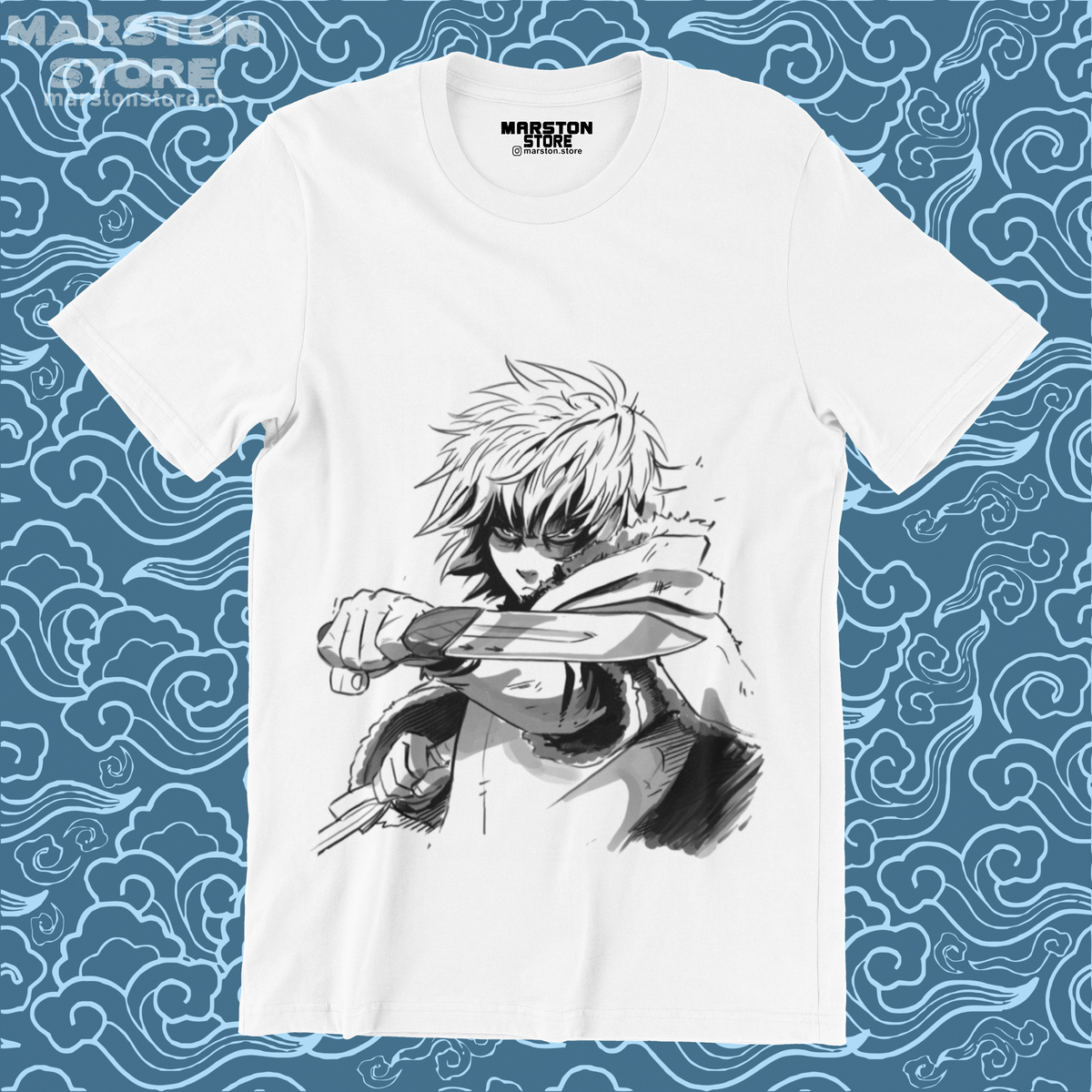 Polera blanca de Vinland Saga