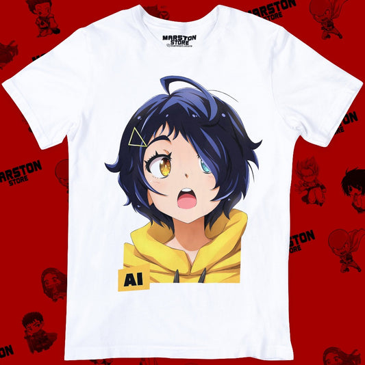 Polera blanca de Wonder Egg Priority con Ai Ohto