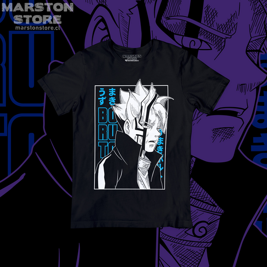 Polera negra Boruto: Naruto Next Generations con diseño de Boruto Uzumaki