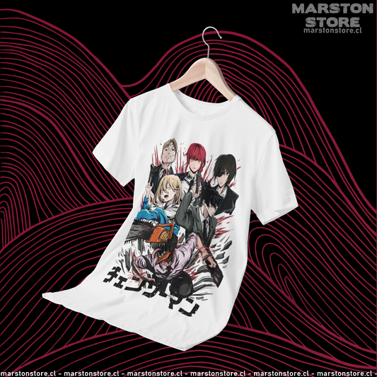 Polera Chainsaw Man con Denji, Makima, Himeno, Power, Aki Hayakawa y Kishibe