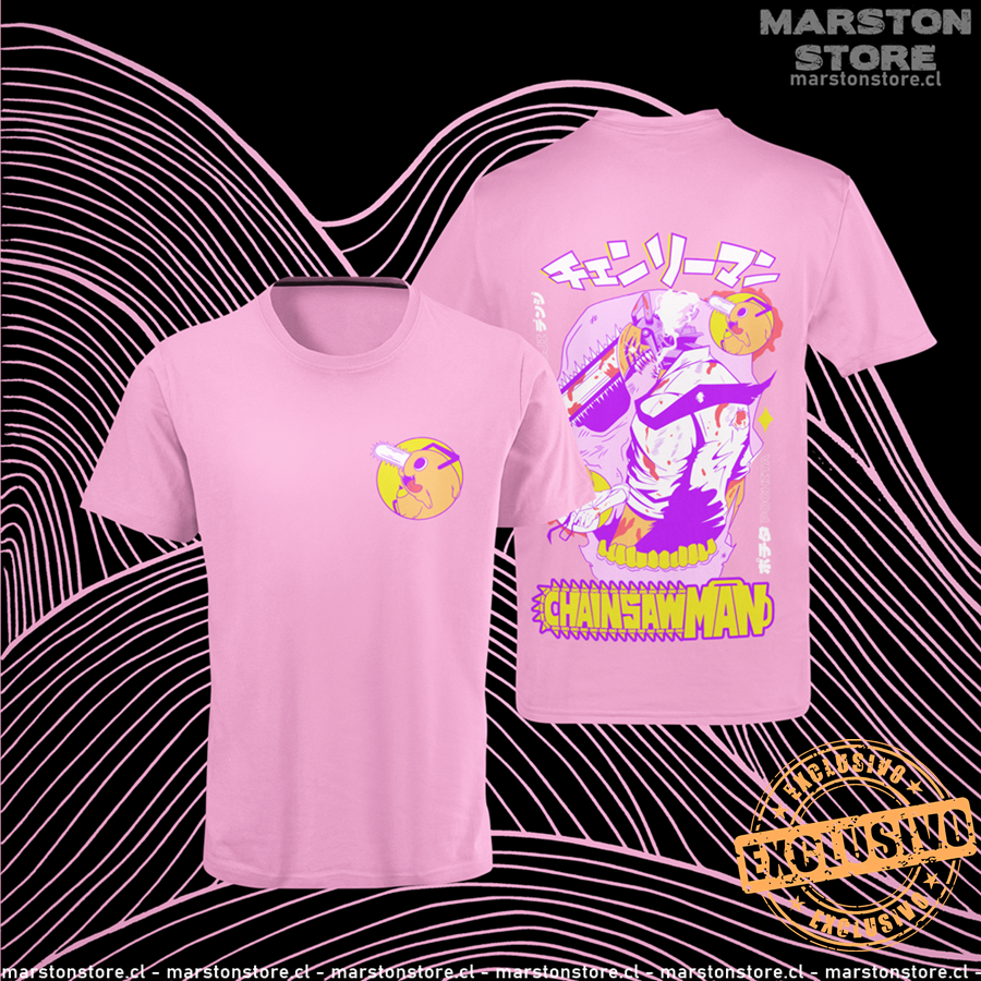 Polera Chainsaw Man con Denji y Pochita