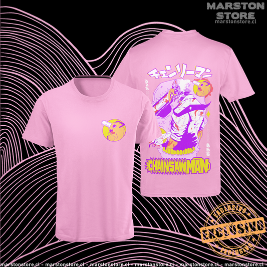 Polera Chainsaw Man con Denji y Pochita