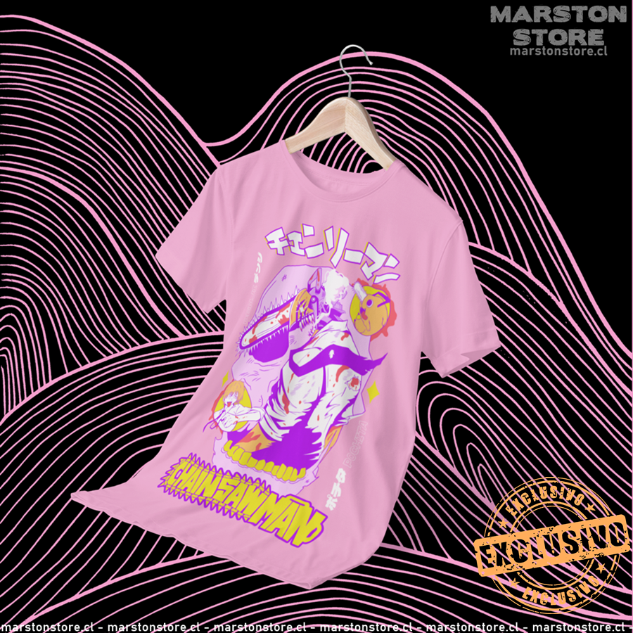 Polera Chainsaw Man con Denji y Pochita