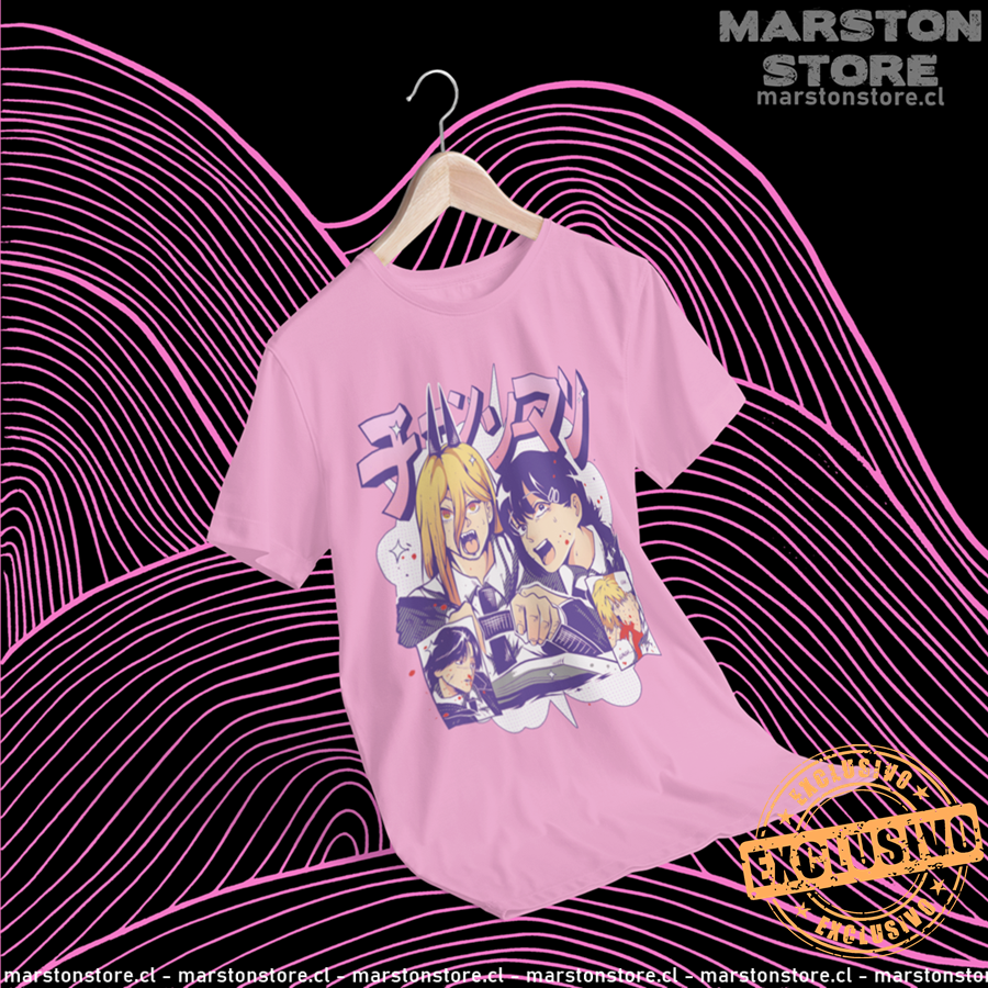 Polera Chainsaw Man con Kobeni Higashiyama y Power