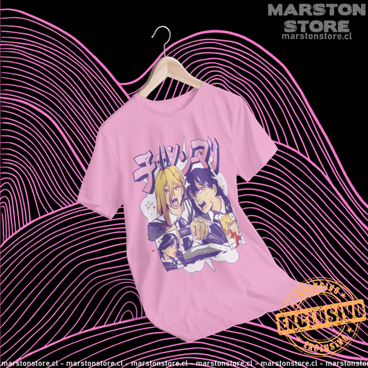 Polera Chainsaw Man con Kobeni Higashiyama y Power