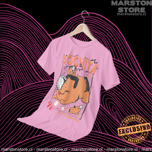 Polera Chainsaw Man con diseño de Pochita