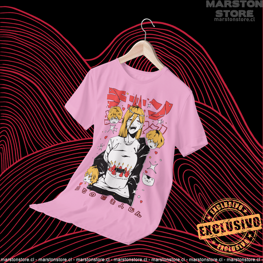 Polera Chainsaw Man con diseño de Power