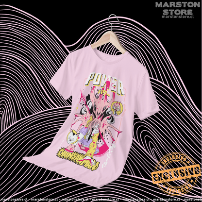 Polera Chainsaw Man con Power y Nyako, versión 2