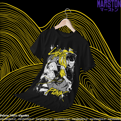 Polera negra de Cyberpunk: Edgerunners con diseño de Lucy Kushinada y David Martinez