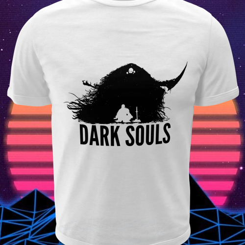 Polera blanca con diseño de Dark Souls