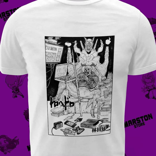 Polera blanca Dorohedoro con diseño de Chidaruma