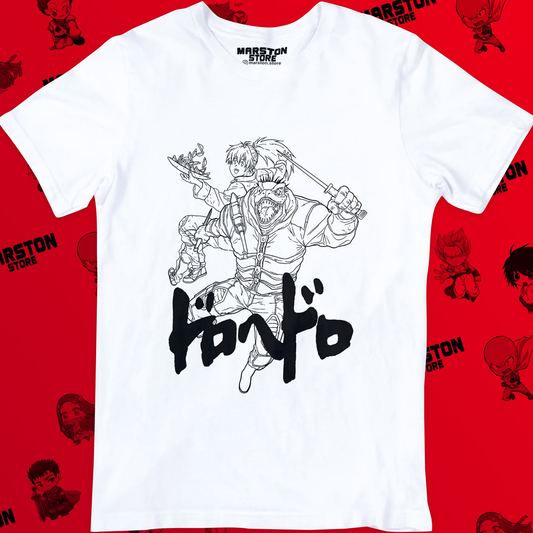 Polera blanca Dorohedoro con diseño inspirado en el anime