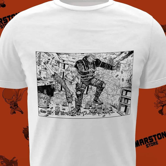 Polera blanca Dorohedoro con diseño inspirado en el anime