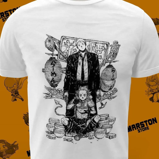 Polera blanca Dorohedoro con diseño inspirado en el anime