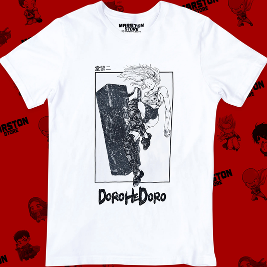 Polera blanca Dorohedoro con diseño inspirado en el anime