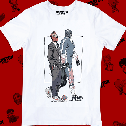 Polera blanca Dorohedoro con diseño inspirado en el anime