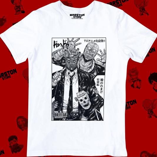 Polera blanca Dorohedoro con diseño inspirado en el anime