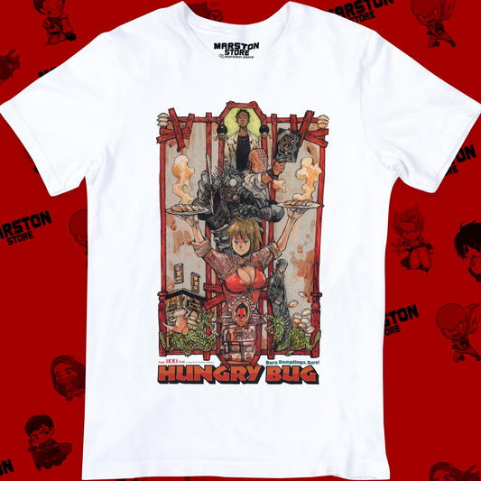 Polera blanca Dorohedoro con diseño inspirado en el anime