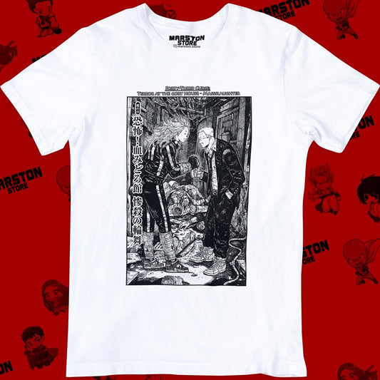 Polera blanca Dorohedoro con diseño inspirado en el anime