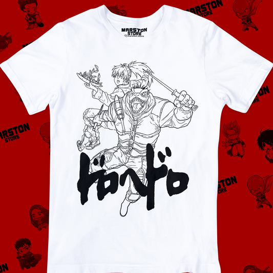 Polera blanca Dorohedoro con diseño inspirado en el anime