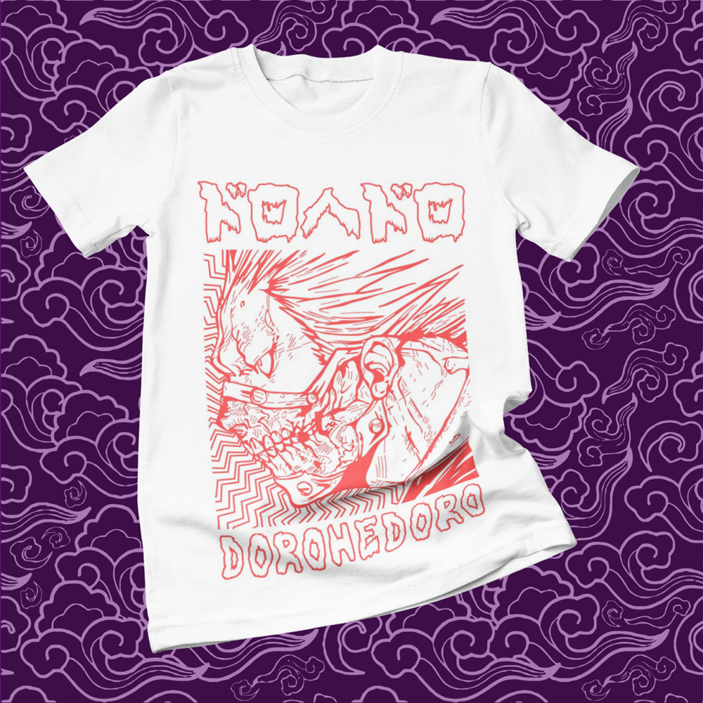 Polera blanca Dorohedoro con diseño inspirado en el anime
