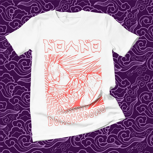 Polera blanca Dorohedoro con diseño inspirado en el anime