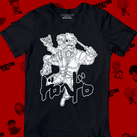 Polera negra Dorohedoro con diseño inspirado en el anime