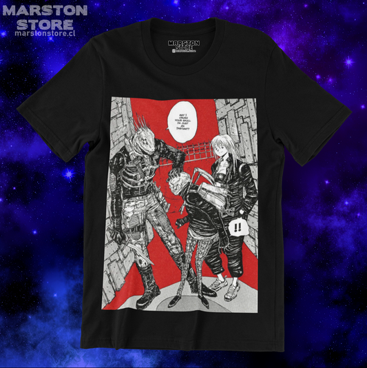 Polera negra Dorohedoro con diseño inspirado en el anime
