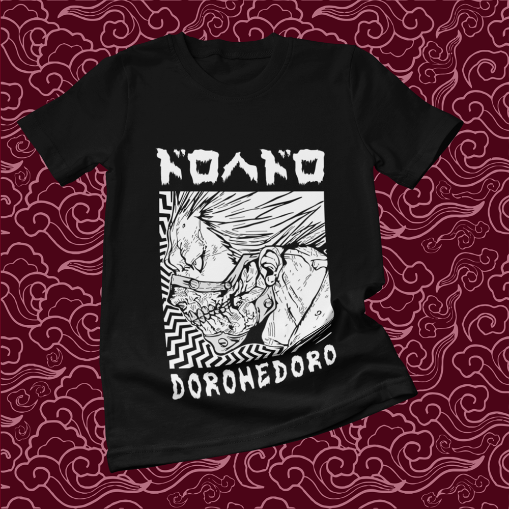 Polera negra Dorohedoro con diseño inspirado en el anime