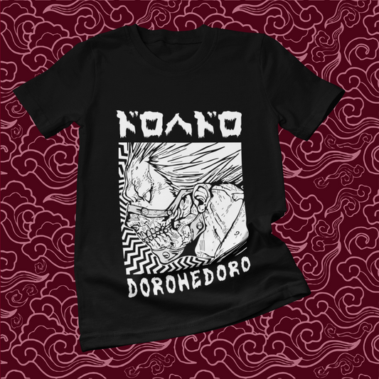 Polera negra Dorohedoro con diseño inspirado en el anime