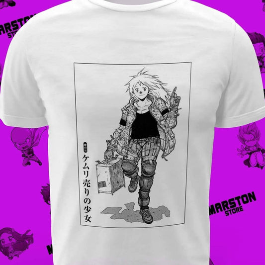 Polera blanca Dorohedoro con diseño de Nikaido