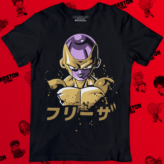 Polera negra Dragon Ball con diseño de Freezer