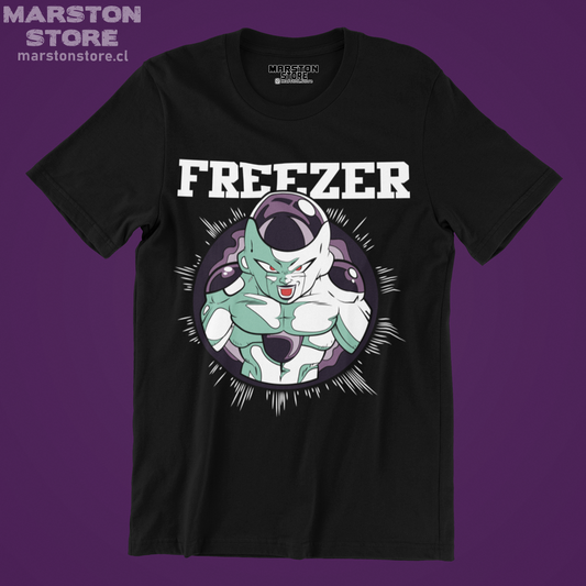 Polera negra Dragon Ball con diseño de Freezer