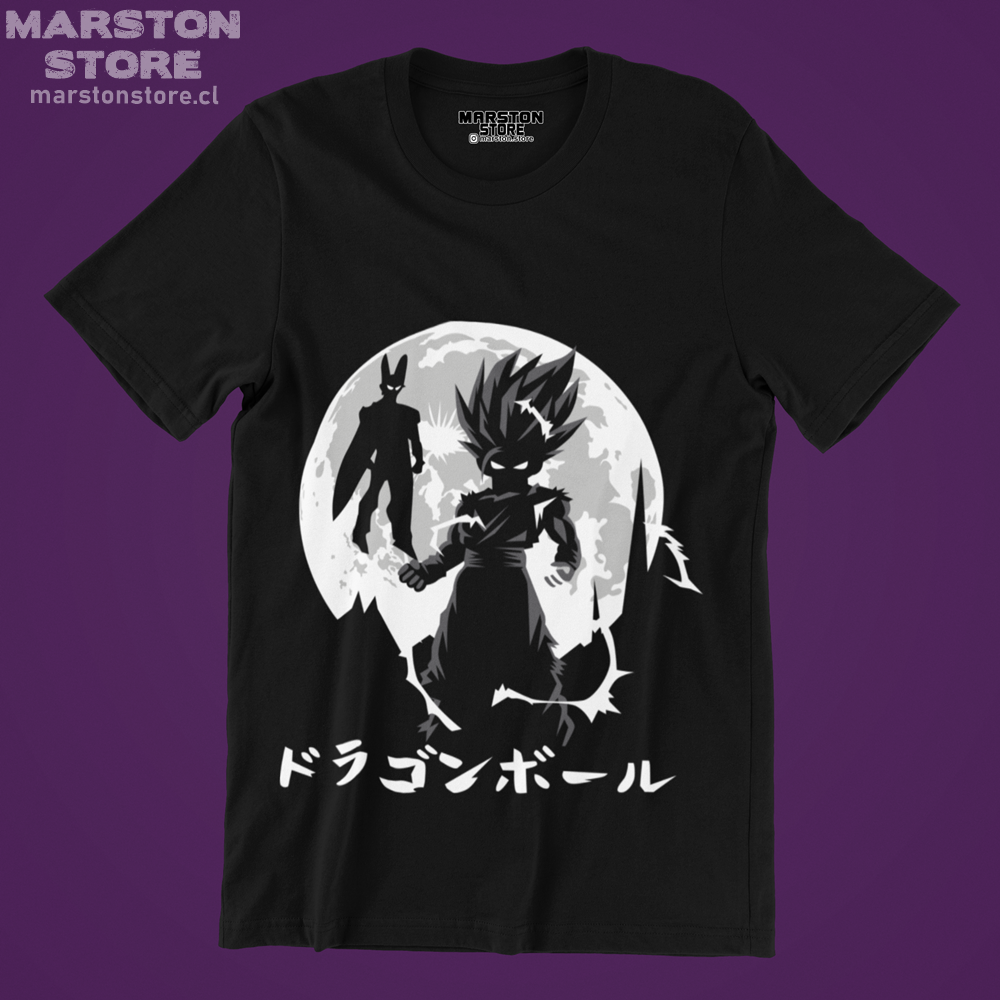 Polera negra Dragon Ball con Gohan y Cell