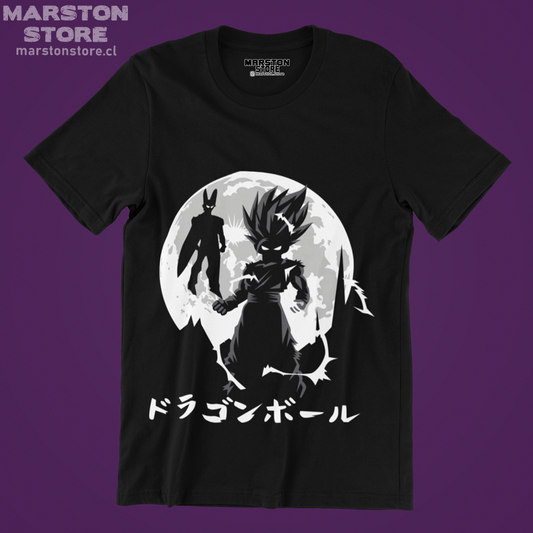 Polera negra Dragon Ball con Gohan y Cell