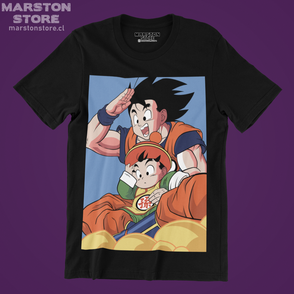 Polera negra Dragon Ball con Gohan y Goku