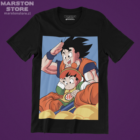Polera negra Dragon Ball con Gohan y Goku