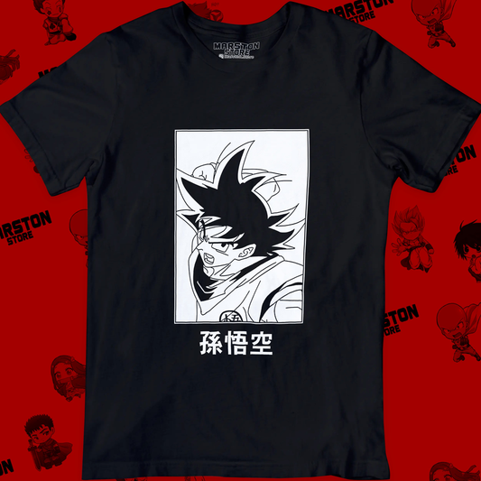 Polera negra Dragon Ball con diseño de Gohan