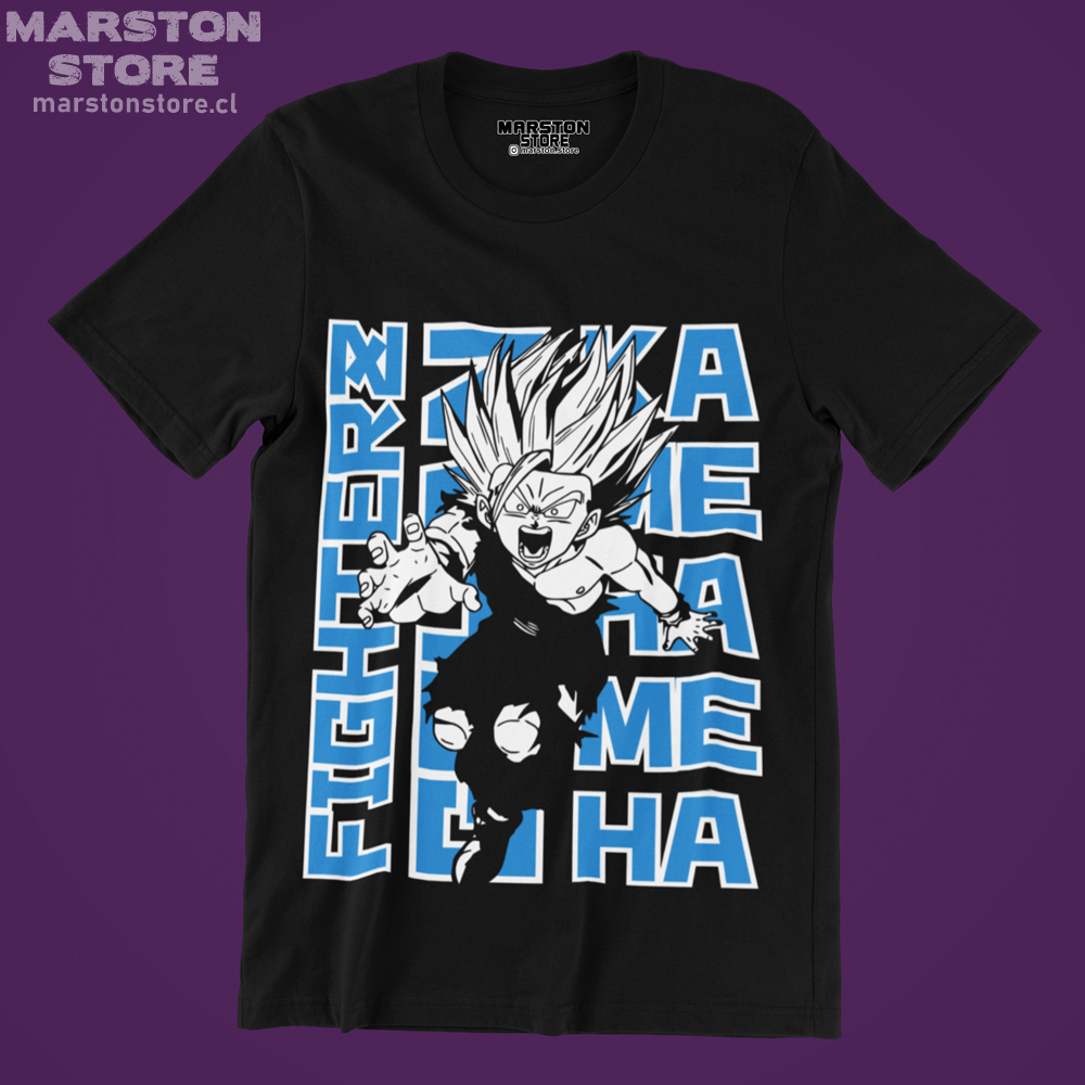 Polera negra Dragon Ball con diseño de Gohan