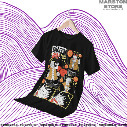 Polera negra Dragon Ball con Goku y Abuelo Gohan