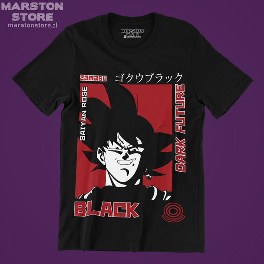 Polera negra Dragon Ball con diseño de Goku Black