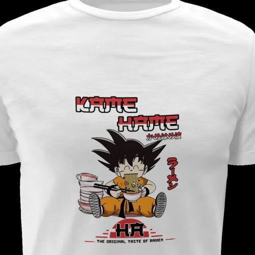 Polera blanca Dragon Ball con diseño de Goku